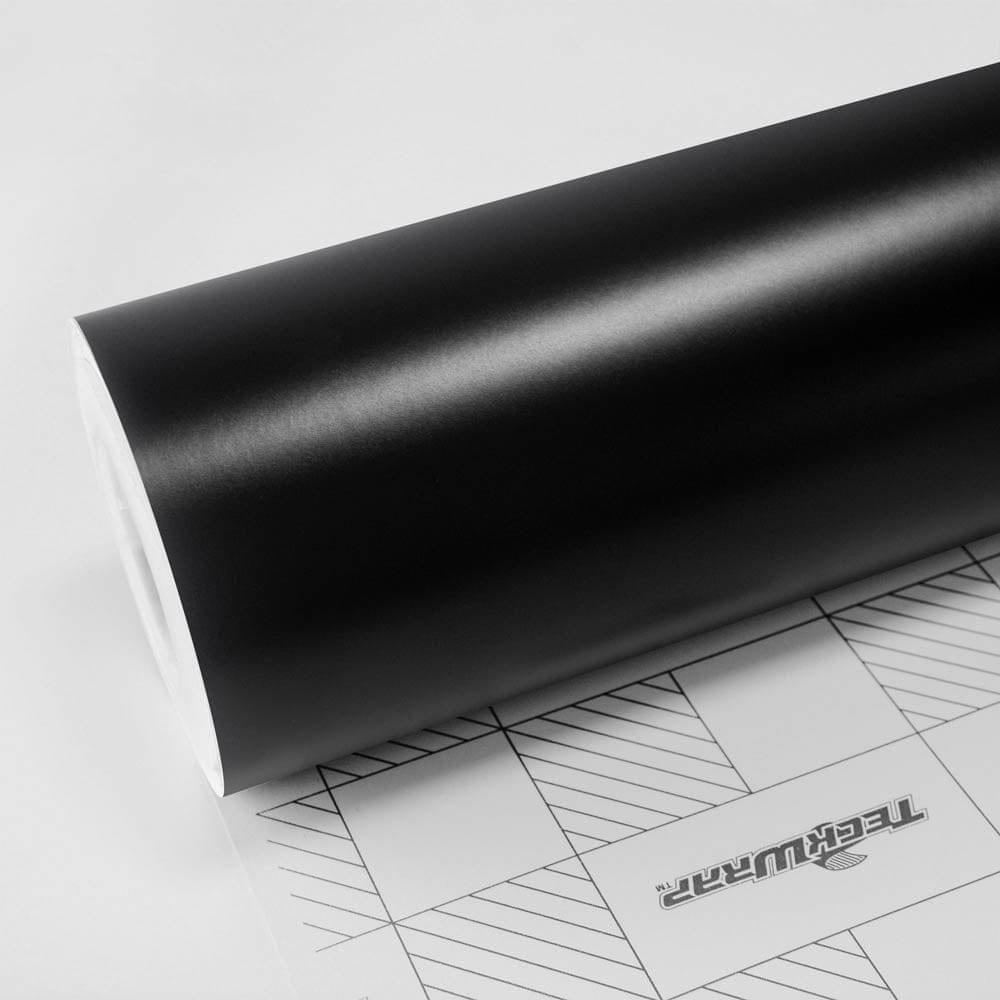 Roll of TeckWrap Black Matte Vinyl Wrap  showcasing smooth, rich matte finish 