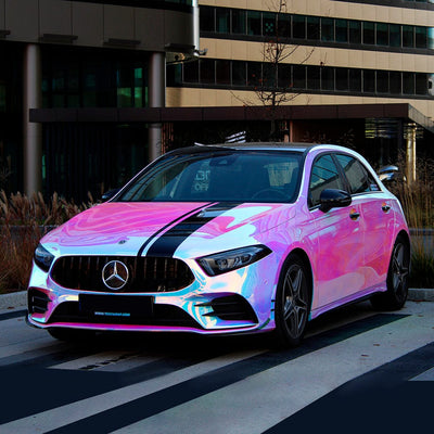 Mercedes-Benzin Purple Blue Aquamarine chrome vinyl wrap
