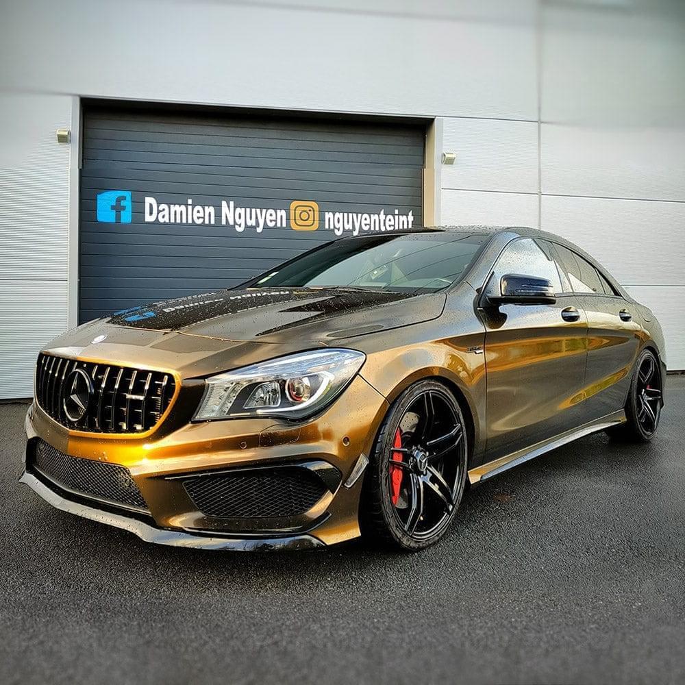Mercedes-Benz wrapped in TeckWrap Gloss Black Gold Vinyl