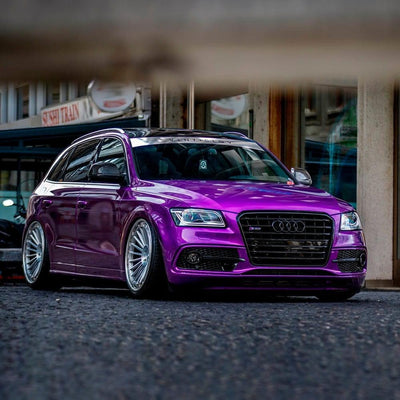 Audi vehicle wrapped in Teckwrap Gloss Candy Purple Vinyl