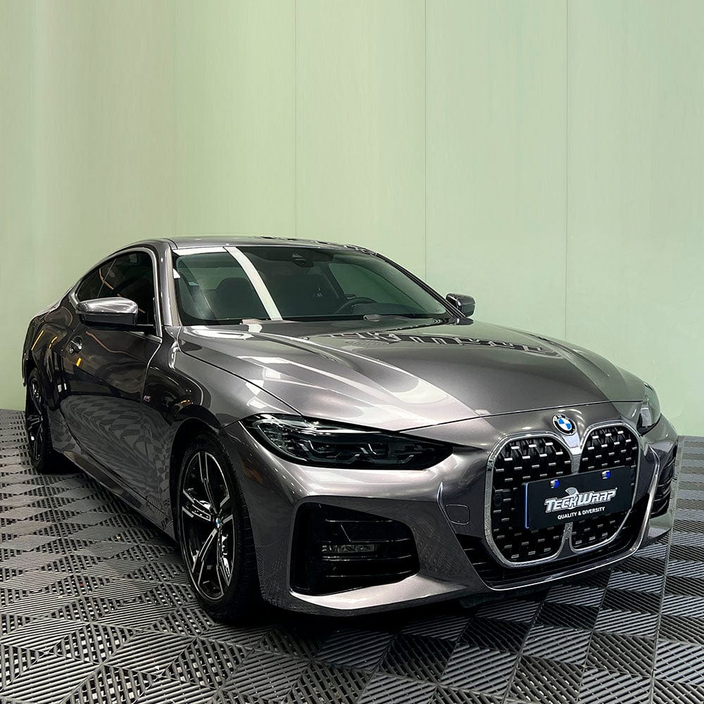 BMW wrapped with TeckWrap’s Dark Platinum Vinyl in gloss