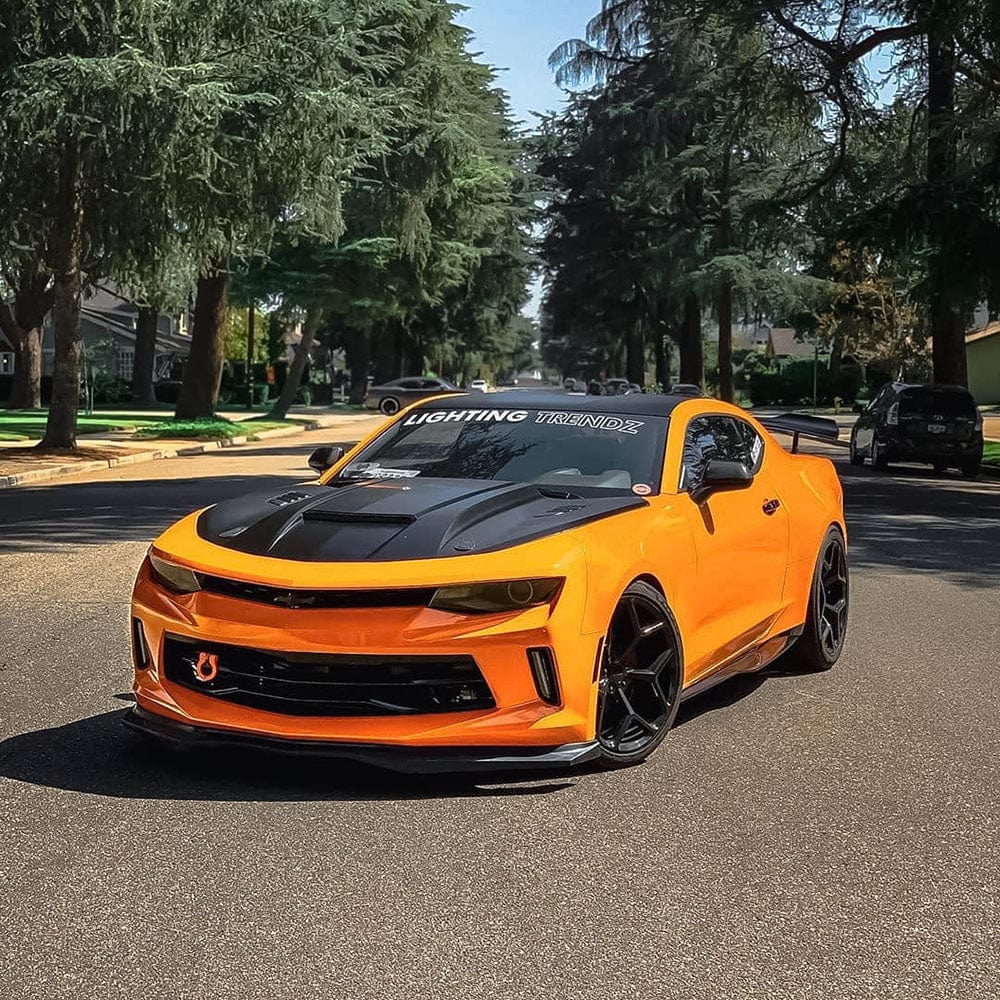 Sporty Chevrolet Camaro Wrapped in TeckWrap Deep Orange (RB19-HD) Gloss Vinyl - Aggressive Gloss Appearance