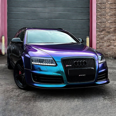 Audi wrapped in Gloss Purple Blue vinyl