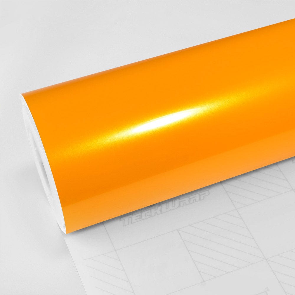 Roll of Golden Yellow glossy vinyl wrap