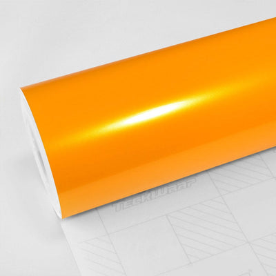Roll of Golden Yellow glossy vinyl wrap