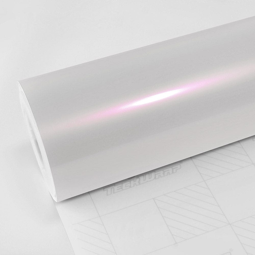 Close-up roll of Lavender Pearl gloss vinyl wrap