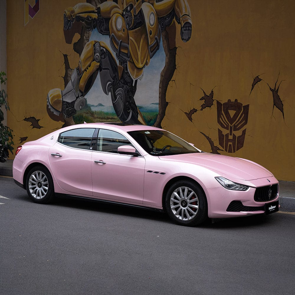 Maserati wrapped in Pink Sakura Gloss Vinyl Wrap