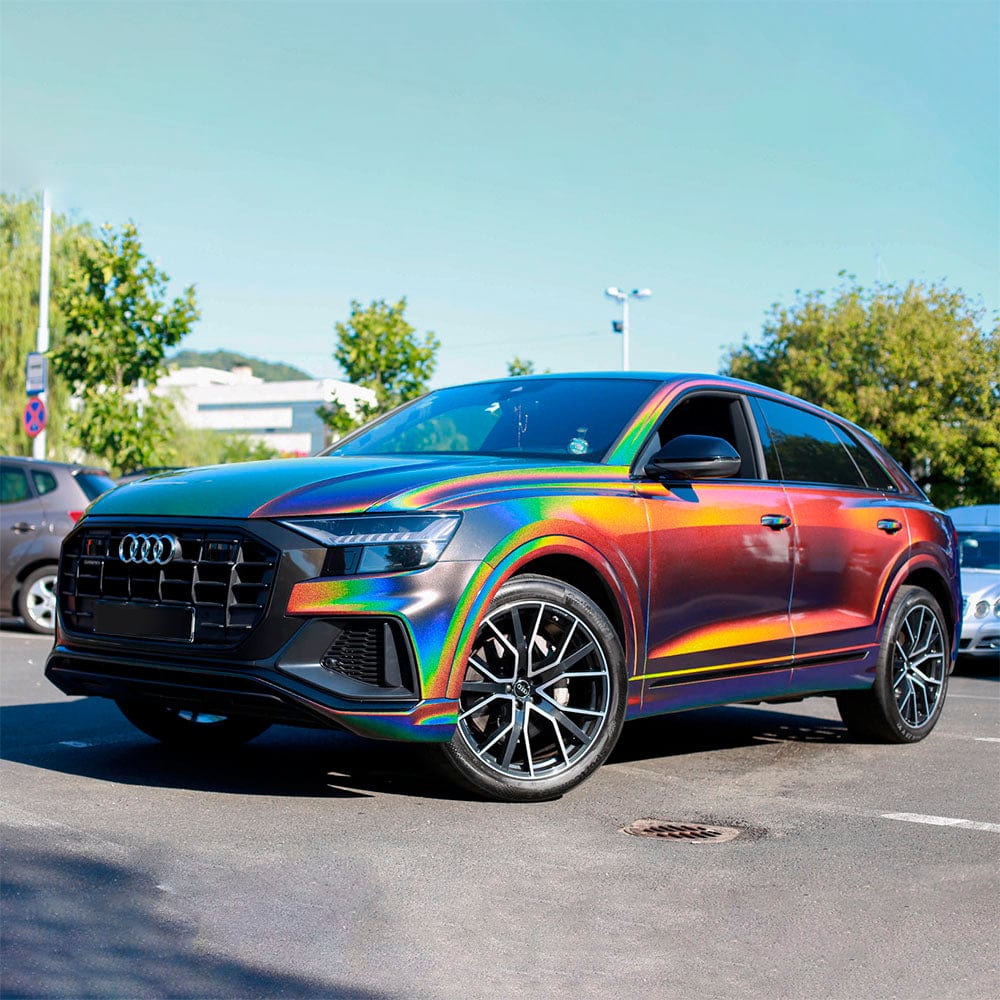 SUV fully wrapped Gloss Rainbow Vortex  Vinyl Wrap