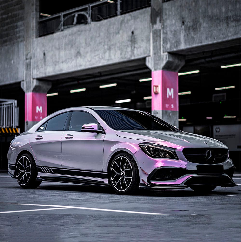 Mercedes-Benz by glossy Silver Sunset vinyl wrap
