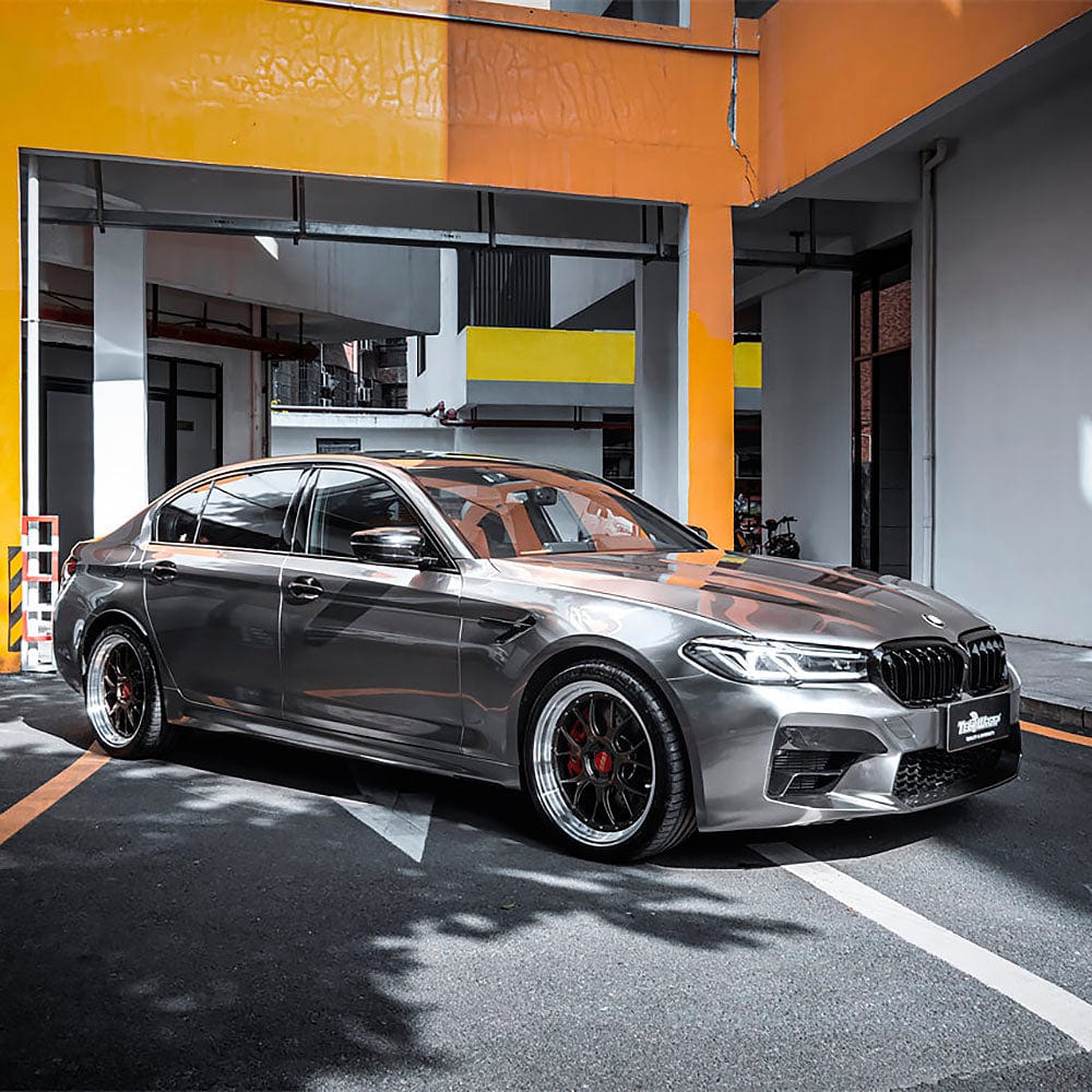 car wrapped in Vibrant Nickel Gloss Vinyl