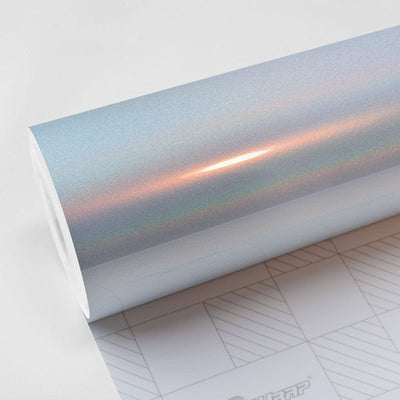 Close-up view of White Fireworks Vinyl Wrap