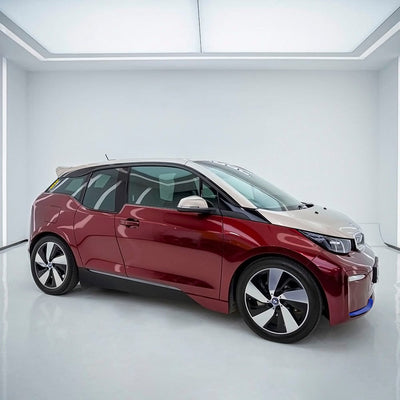 BMW i3 wrapped in Velvet Red High Glossy vinyl wrap