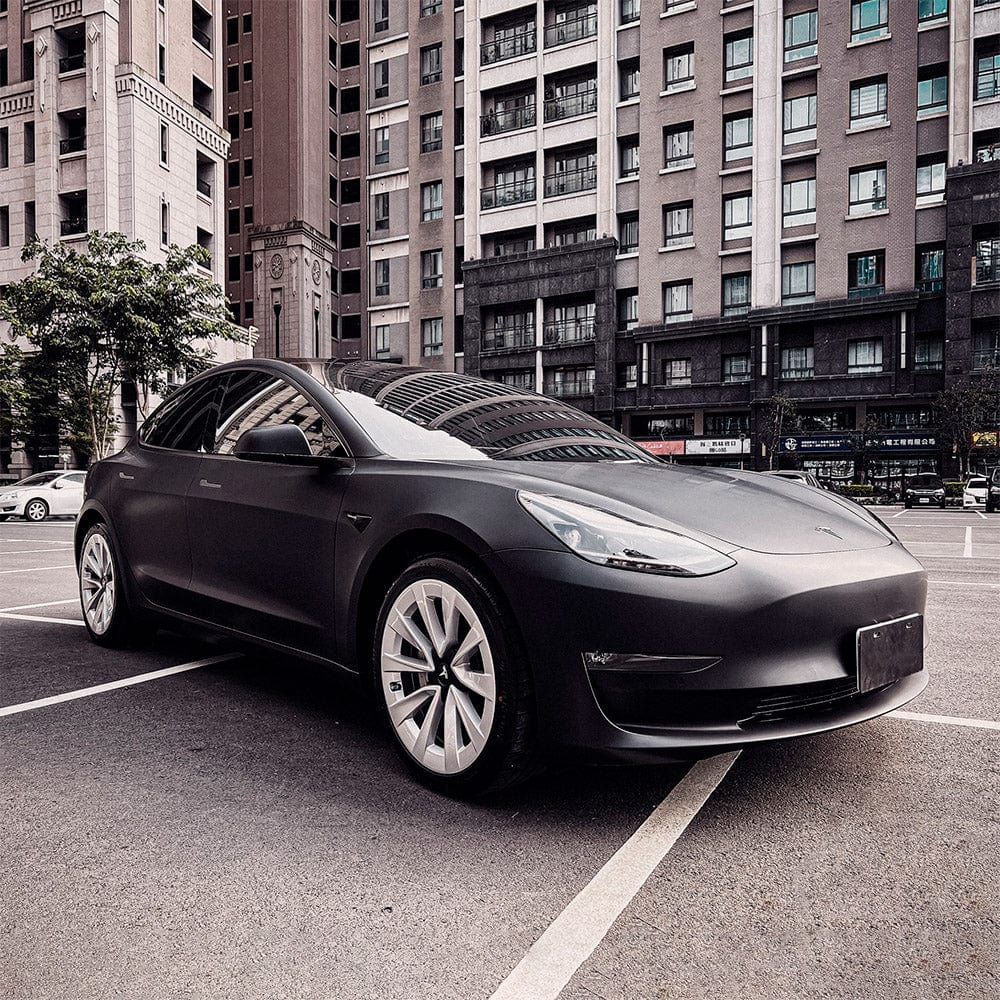 Tesla Model 3 featuring a Deep Black  matte vinyl