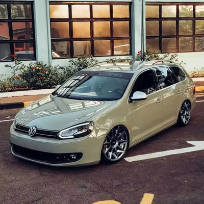 Volkswagen wrapped inHigh Gloss Moss Green Vinyl Wrap