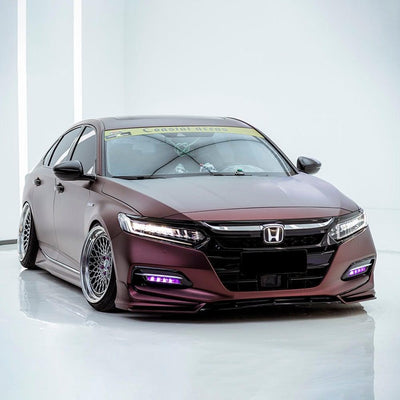 Studio shot of a Honda sedan wrapped in TeckWrap Satin Burnt Maroon  Vinyl Wrap