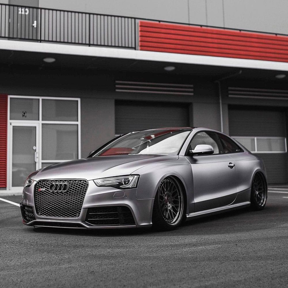 Audi sports car wrapped in TeckWrap Charcoal Grey Satin Vinyl