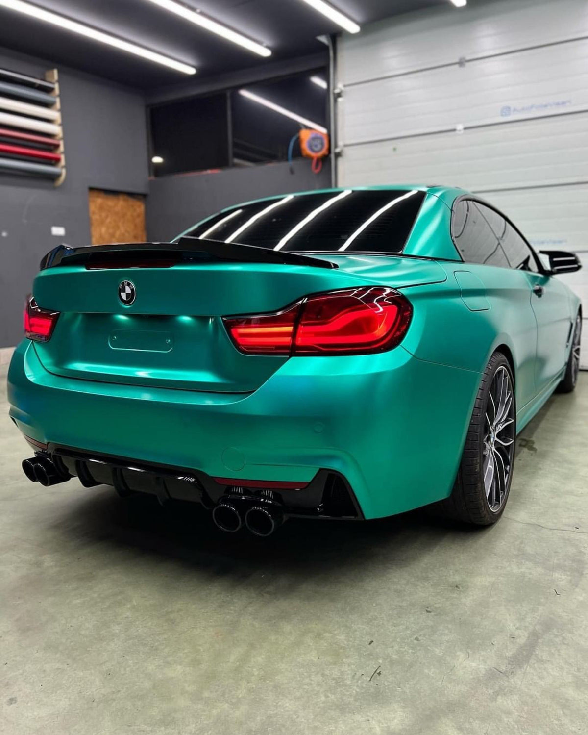BMW wrapped with Emerald Green Satin Vinyl