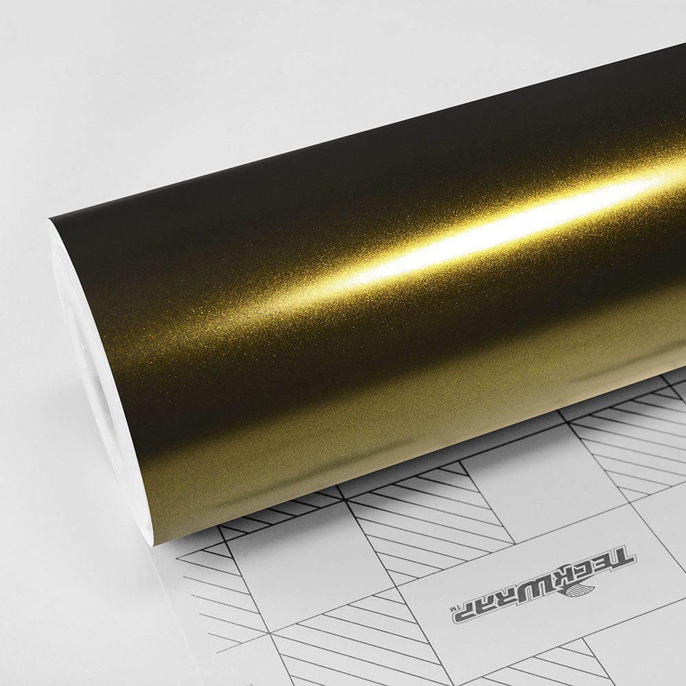 Gloss Metallic Gold Black Vinyl Wrap