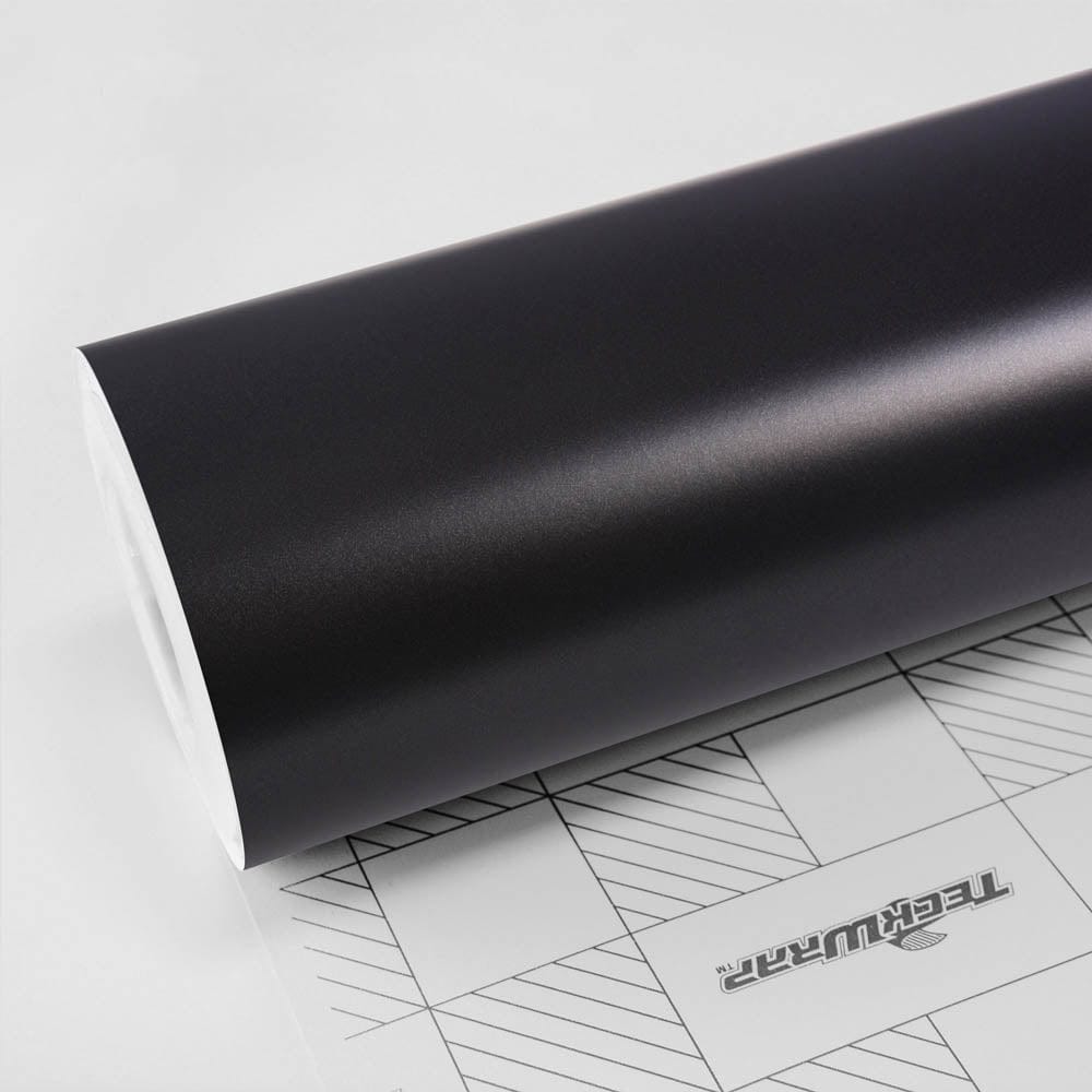 Roll of Matte Coal Black Satin Vinyl Wrap