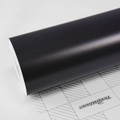 Roll of Matte Coal Black Satin Vinyl Wrap