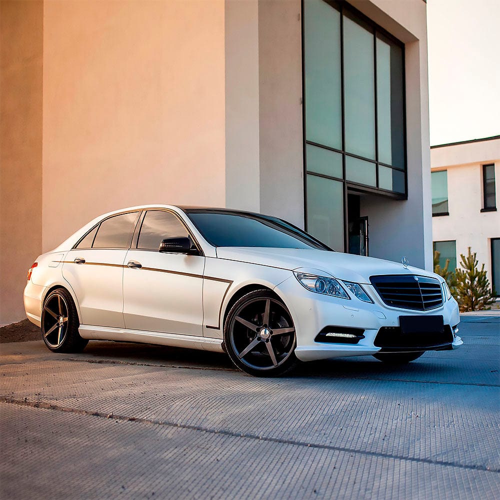 Mercedes-Benz wrapped in Satin Pearl White vinyl wrap