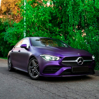 Mercedes-Benz wrapped in Violet Purple Satin Vinyl Wrap