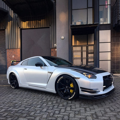 sports car wrapped in White Satin vinyl wrap