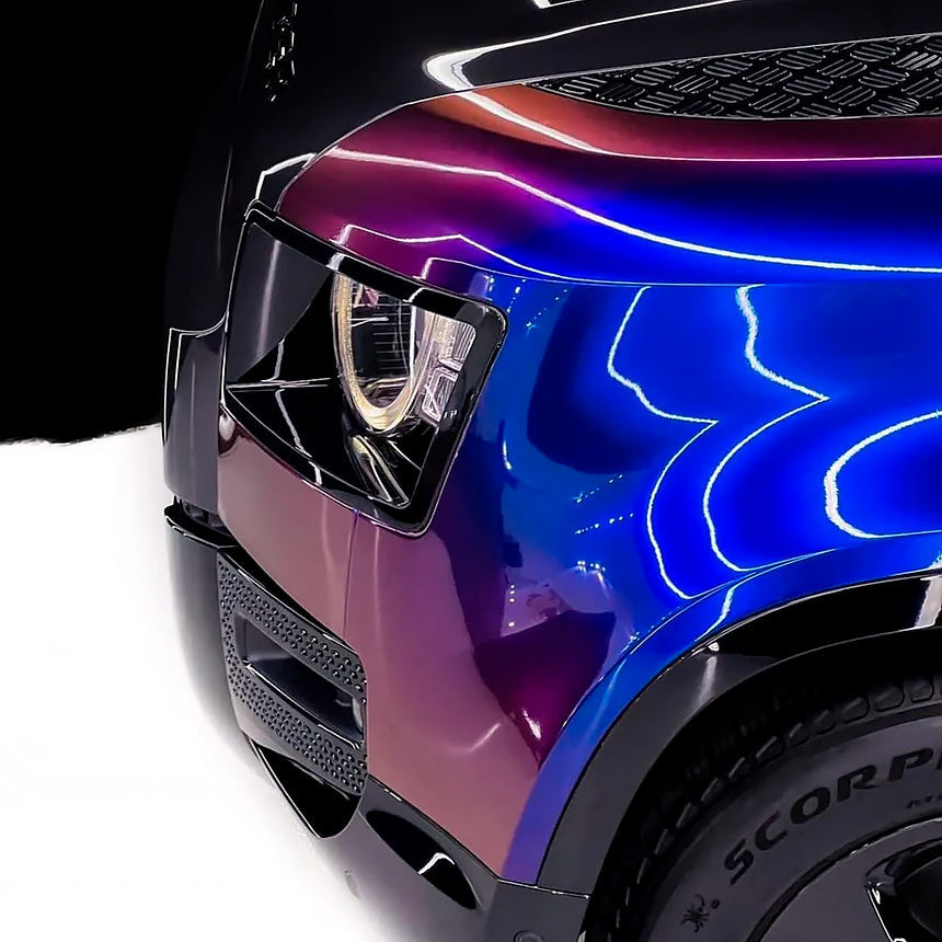 SUV wrapped in Color Shift Violet Sunrise Vinyl Wrap